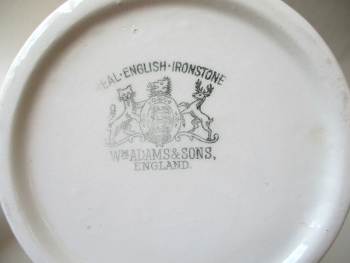 ANTIQUE Wm Adams & Sons WHITE IRONSTONE Pitcher Embossed Floral Jug - Picture 3 of 3