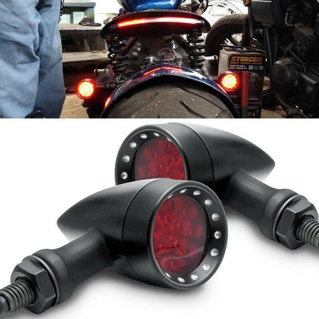 Pair Black 12V Turn Signals 15 LEDs Red Blinker Indicator Driving