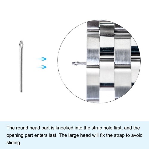 15Stk 19mm Uhrband Link Sicherungsstift 1mm Armbänder für Reparatur Silberton - Picture 4 of 5