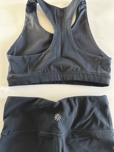 Athleta Girl Size Small (7) 2 Piece Workout Set Sports Bra And Legging Black - Picture 4 of 5