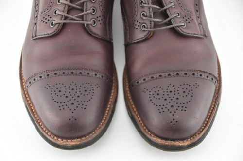 COMMANDO SOLE w BOX | ALDEN 8D ALT WIEN BURGUNDY CALF CAP TOE MEDALLION SHOES - Imagen 9 de 22
