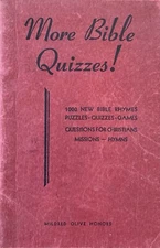 More Bible Quizzes by Mildred Honors 1943 Booklet