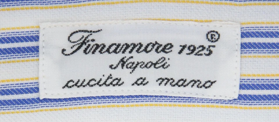 Camisa Finamore Napoli Rayas Blancas - Extra Delgada - 15.75/40 - (F15183) Foto 4 de 4