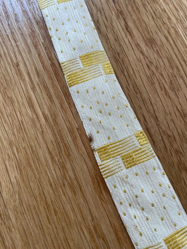 Johnson Rasmussen Resilio Vintage 60s Skinny Necktie Gold White Tie Mad Men MCM - Picture 5 of 9
