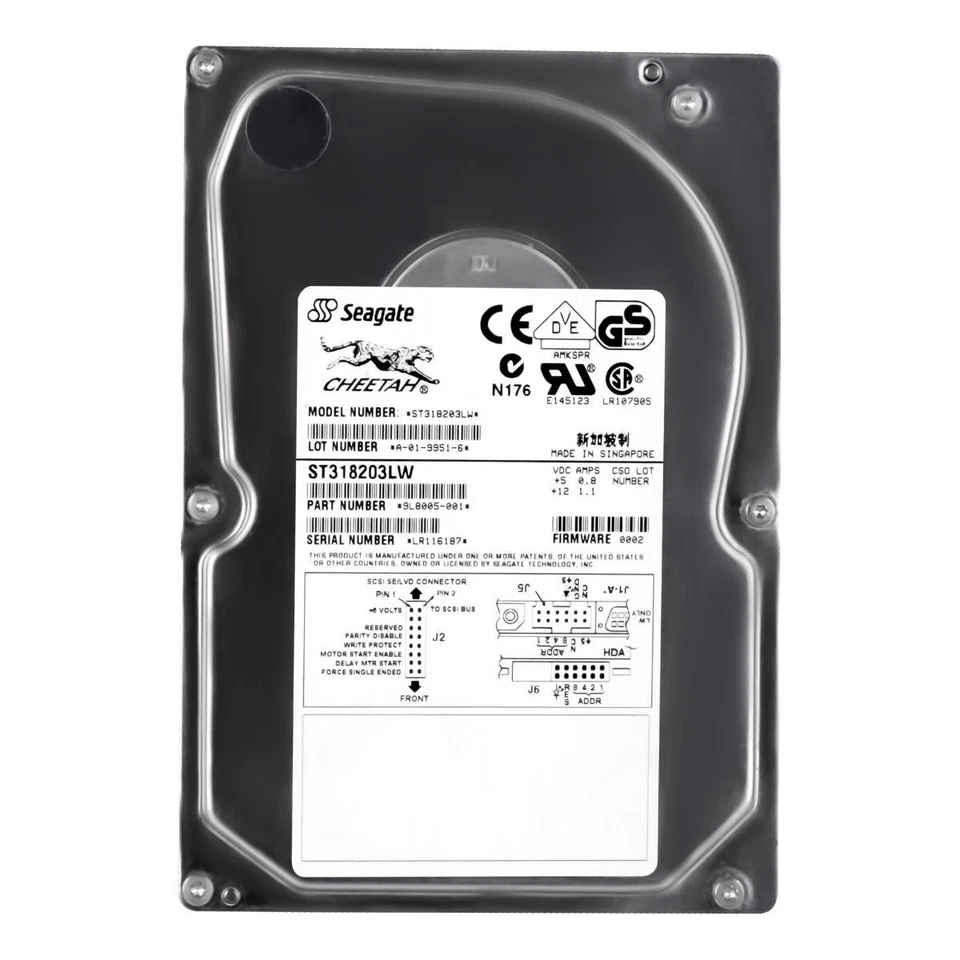 FESTPLATTE SEAGATE CHEETAH 18LP ST318203LW 18.2GB 10000U/min ULTRA2 SCSI 3.5''  - Bild 3 von 3