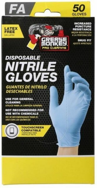 Choose 50 OR 100 count Large Grease Monkey Disposable Black Nitrile Gloves