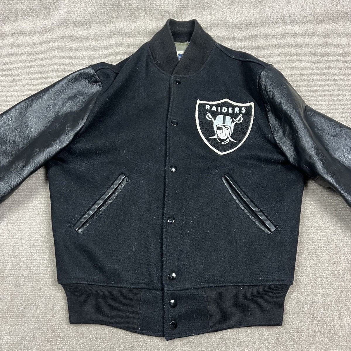 古着　90s Vintage Oakland Raiders Jacket Oakland Raiders Vintage 90s Jeff Hamilton Varsity Jacket