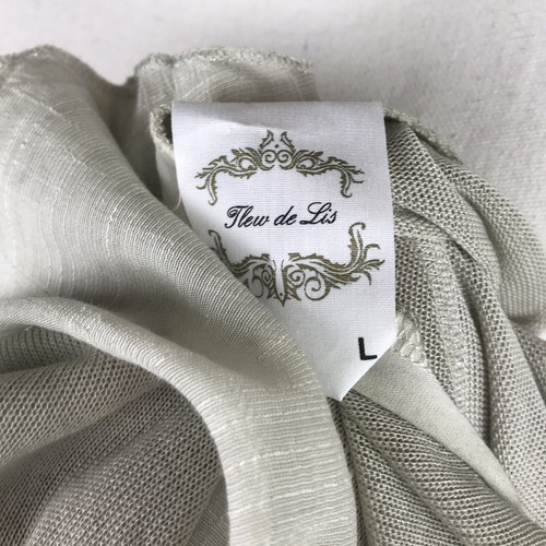 Fleur de Lis Tanktop Leinenmischung grau ärmellos Blumendetail Größe Large - Bild 9 von 10