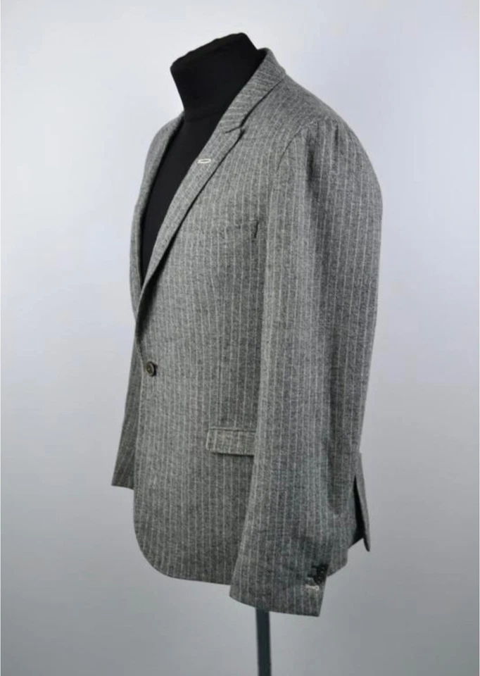 Blazer Gant casaco listrado cinza algodão um botão tamanho 54 - Imagem 2 de 4