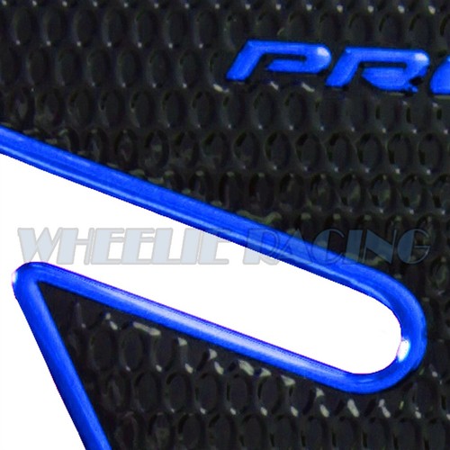 CHROMED BLUE PRO GRIP FUEL TANK PAD+6"BLACK 3D YAMAHA LOGO+LETTER EMBLEM STICKER - Picture 5 of 6