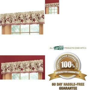Collections-Etc-Country-Heart-Checkered-Rod-Pocket-Window-Valance-71-034-W-X-14-034-L