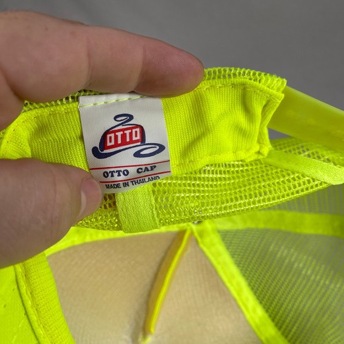 Selkirk Conrail Hat Men OS Neon Yellow Blue Trucker Cap Vintage USA Made - Picture 5 of 12