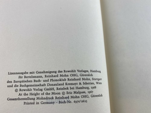 Eric Malpass - Wenn Suss Das Mondlicht Auf Den Hugeln Schlaft, German Hardcover - Imagen 7 de 8