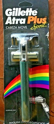 Gillette Atra Plus Sports Razor w/ 2 Blades (Hunter Green) - Made in Mexico