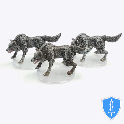 Wolf x3 - Icewind Dale Rime of Frostmaiden #20 D&D Miniature