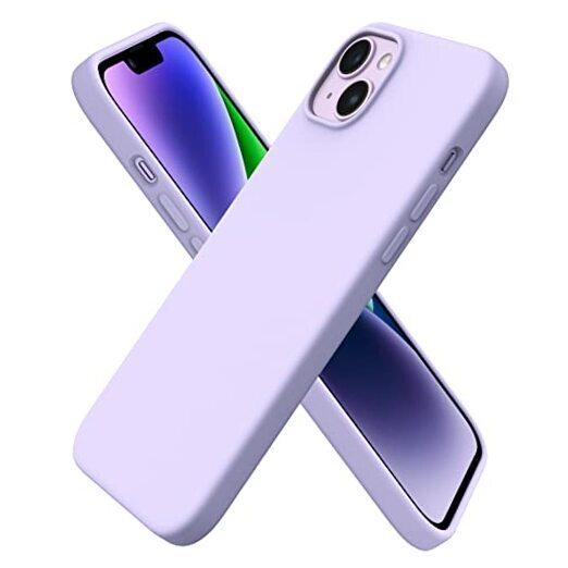 Compatible with iPhone 14 Plus Case 6.7, Slim Liquid Silicone 3 A-Pastel Lilac