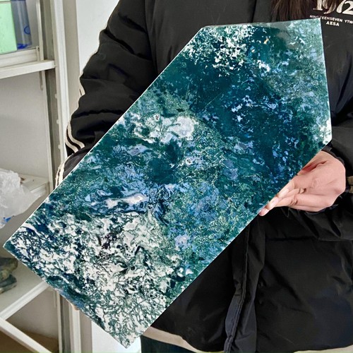 10.62LB Natural Water Grass Moss Agate crystal pillar Crystal Reiki - 第 6/14 張圖片