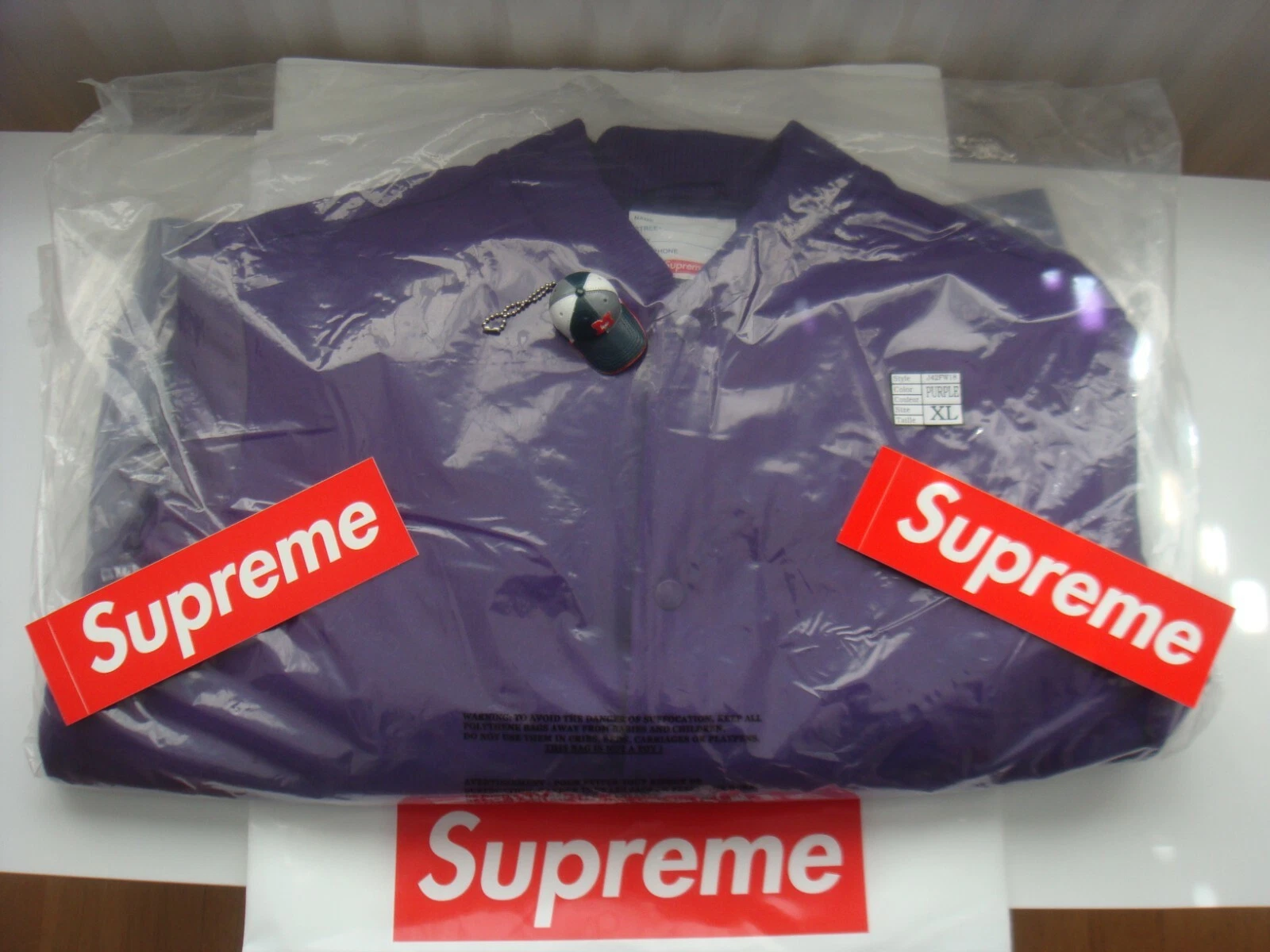 Veste universitaire Supreme F/W 18 Motion Logo violet XL mondialement célèbre/Maison/CDG/MM6