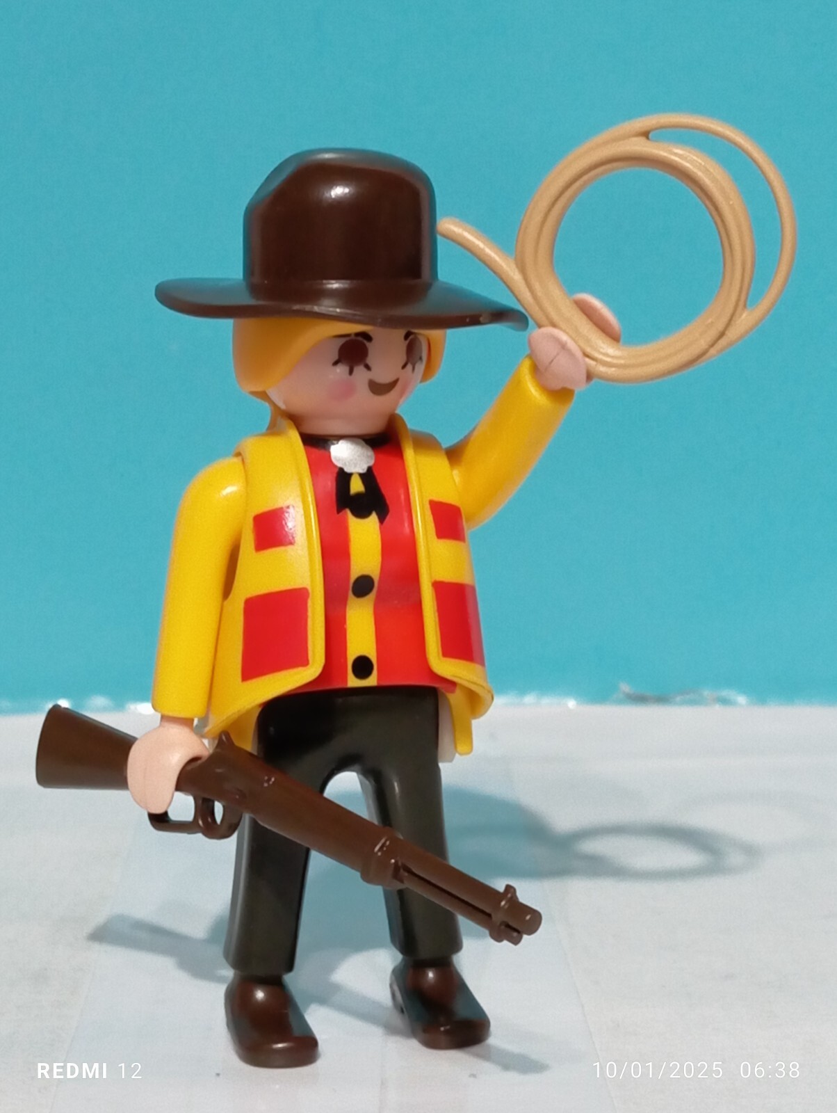 PLAYMOBIL FIGURA COWGIRL VAQUERA PISTOLERA COWBOY VAQUERO PISTOLERO OESTE MUJER