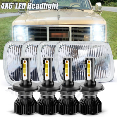 Bright 4x6'' LED Hi Lo Beam Headlights for GMC C1500 C2500 Sierra Classic 4PCS