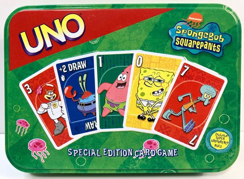 UNO SpongeBob Squarepants Special Edition Card Game (2002) All Cards - No Manual