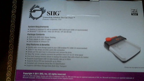 SIIG USB 3.0 to Sata HDD Slipper Dock - Picture 2 of 2
