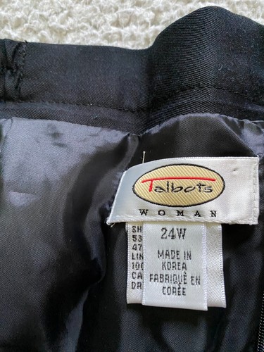 Falda Talbots Mujer Mezcla Seda Recta y Lápiz Forrada hasta la Rodilla Negra Talla 24W - Imagen 6 de 13