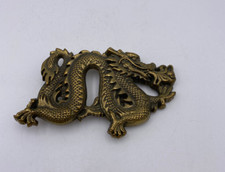 Vintage 1981 Baron Buckles Solid Brass Chinese Dragon Belt Buckle