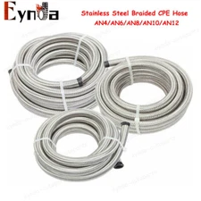 4AN/6AN/8AN/10AN/12AN Stainless Steel Braided CPE Fuel/Oil/Gas Hose Line Silver
