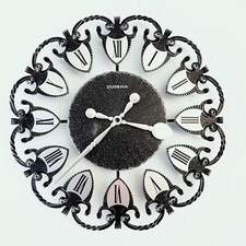 60s  DUGENA Wanduhr Vintage Clock Retro Uhr "elektrisch"  Made in Germany  60er