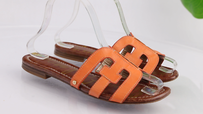 Sam Edelman Women's Bay Sandal Size 7 Orange Leather Slide Flip