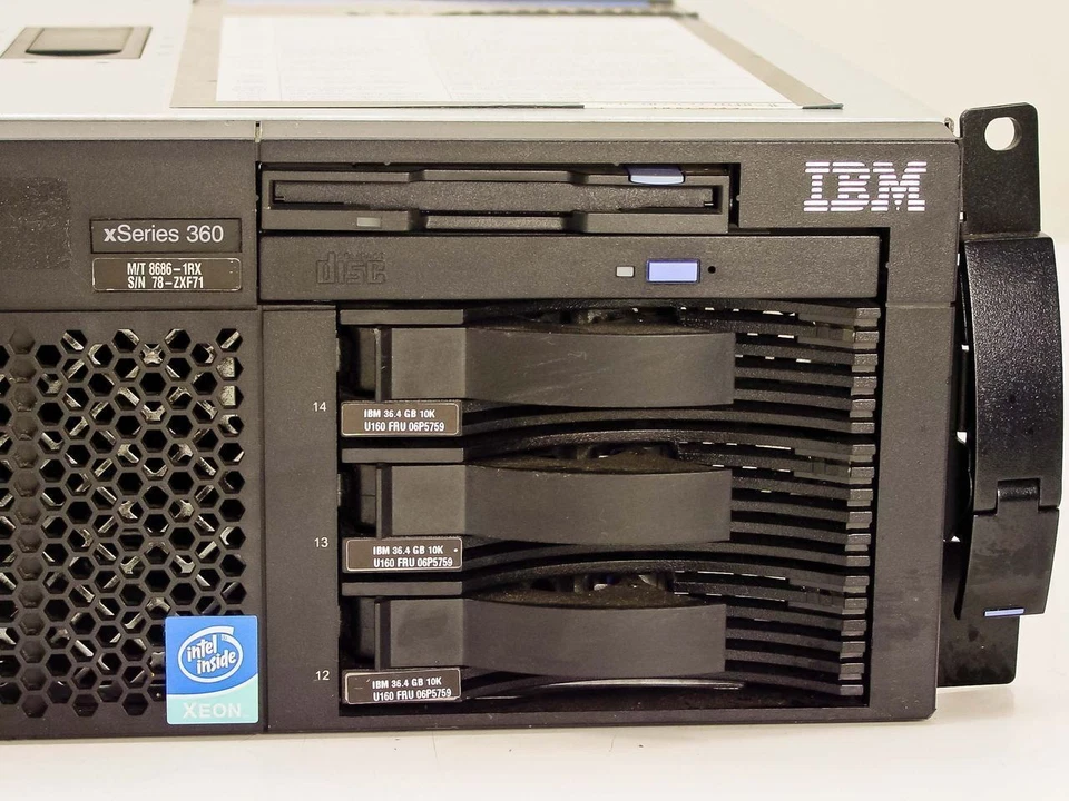 IBM 8686-1RX 19" Rack Server xSeries 360 E w/3x 36.4 GB FRU 06P5759 Hard Drives - Image 3 of 4
