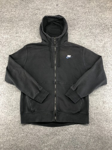 Nike Men’s Full Zip Hooded Sweatshirt M Black Embroidered