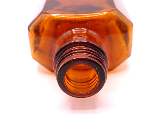 Botella de coleccionista en relieve STRABALIN KOSSACK CHEMIE 1953 vidrio marrón 250 ml decorativa - Imagen 8 de 10