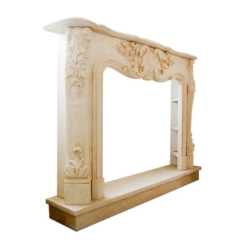 Yellow Siena Marble Fireplace Classic Decoration Louis XVI Flame L.150 - Picture 5 of 10