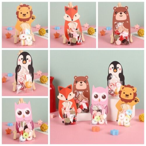 10Pcs Paper Cute Animal Gift Bags Cartoon Animals Candy Bags  Birthday Party - Picture 1 of 17