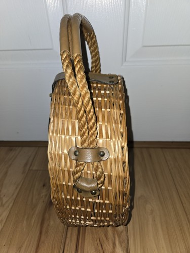 Vtg. Marcus Brothers Miami Wicker Box Purse Horse Hong Kong 1950s Equestrian  - Picture 6 of 12