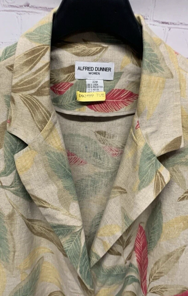 Blazer Chaqueta Traje Alfred Dunner Talla Grande 22W Lino Separado Floral Foto 3 de 4