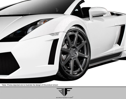 AF-1 Wide Body Front Fender Flares (GFK) 2PC for 2004-2008 Gallardo - Picture 2 of 5