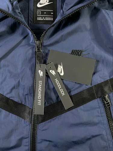 Chaqueta cortavientos con capucha sin forro Nike Premium Essentials azul marino para hombre talla pequeña - Imagen 5 de 9