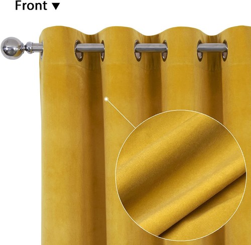 2X Luxury Velvet Blackout Curtains Eyelet Thermal Thick Window Curtain Draperies - Picture 28 of 96