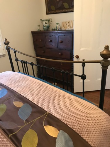 Antique bed complete / black metal - Picture 6 of 6