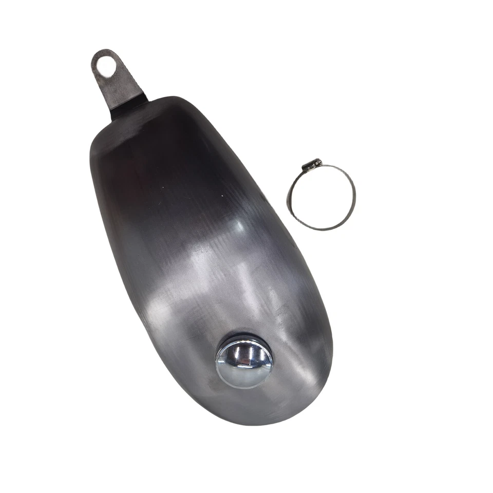 Tanque de combustible de gasolina plateado plateado sin pintar tanque de aceite con tapa para YAMAHA SR400 SR500 8L Foto 4 de 4