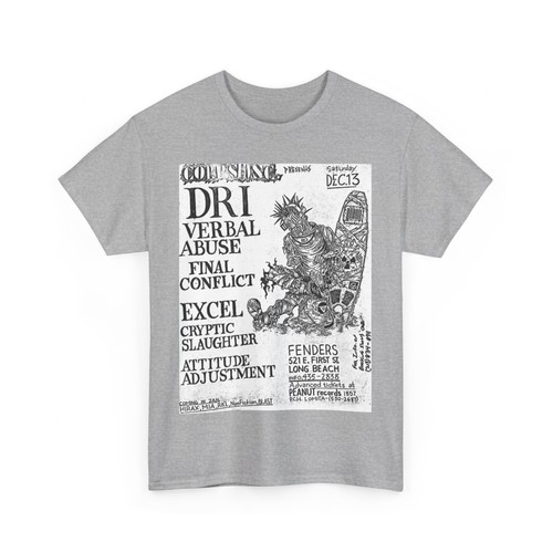 DRI Vintage Punk Rock Flyer Unisex Heavy Cotton Tee - Picture 12 of 25