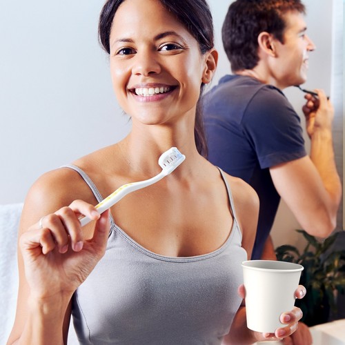 50Pcs 8oz Disposable Paper Cups, Hot and Cold Beverage Drinking Cup - Picture 5 of 7