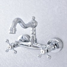 Silver Polished Chrome Kitchen Faucet Bathroom Sink Mixer Tap Wall Mount ssf777