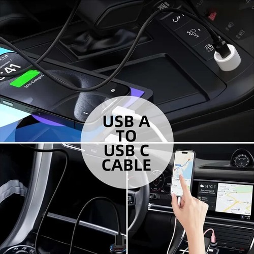 Durable Flat USB Type C Charging Cable, 3ft USB A to USB C Samsung Galaxy Series - Picture 2 of 7