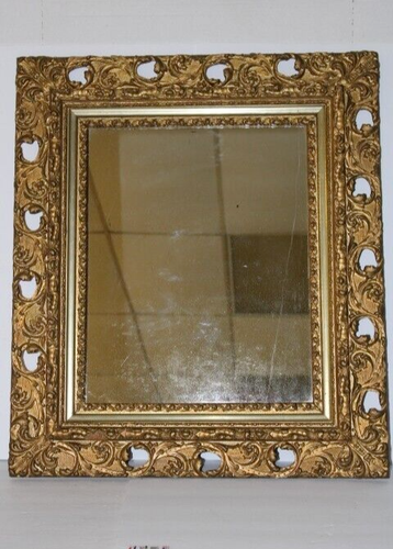 ANTIQUE GOLD GILT GESSO BAROQUE BARBOLA ORNATE WOOD WALL MIRROR 29 1/2 X 25 1/2” - Picture 24 of 24