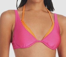 Sanctuary Women's Pink Twice as Nice Double Layered Underwire Bikini Top Size S