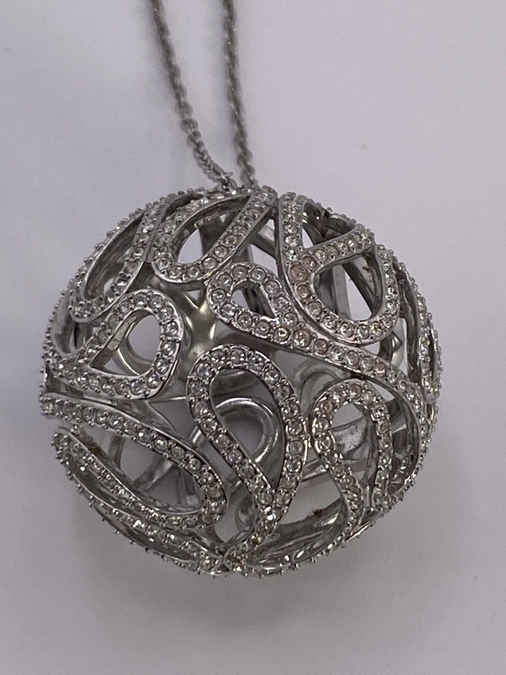 Collar Swarovski Cristal Reflejo Colgante Esférico Collar 24 Pulgadas Foto 4 de 4